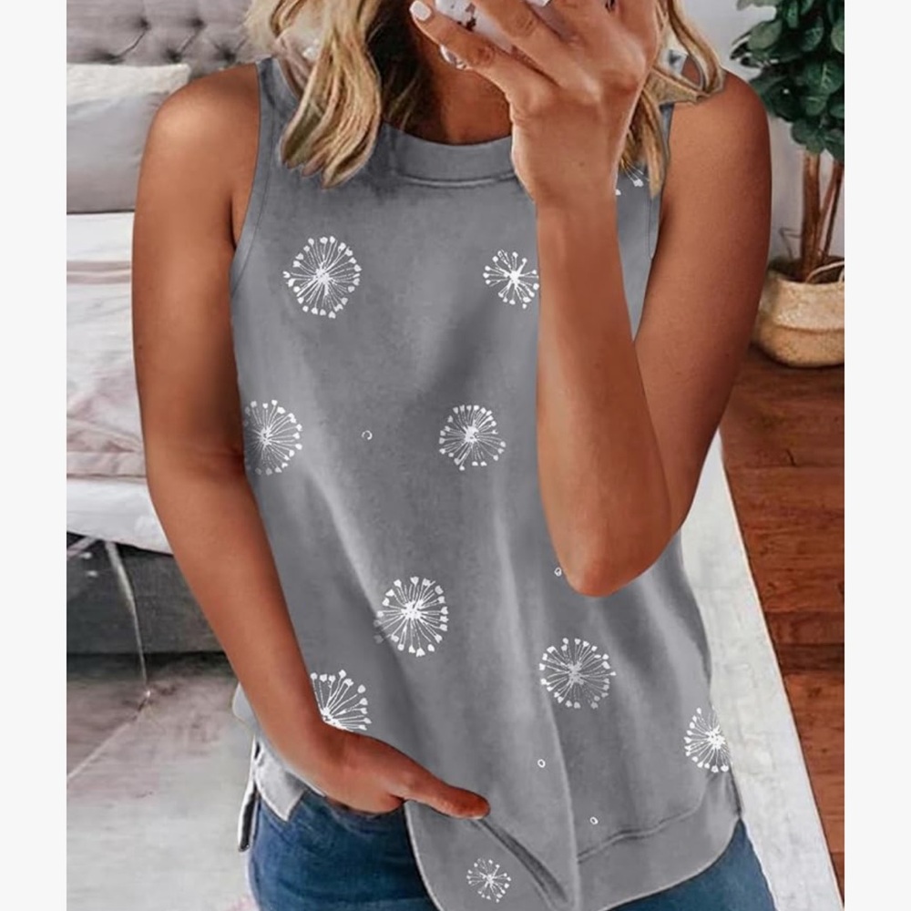 Chic Nation Gray Muscle Tee Sleeveless Top
